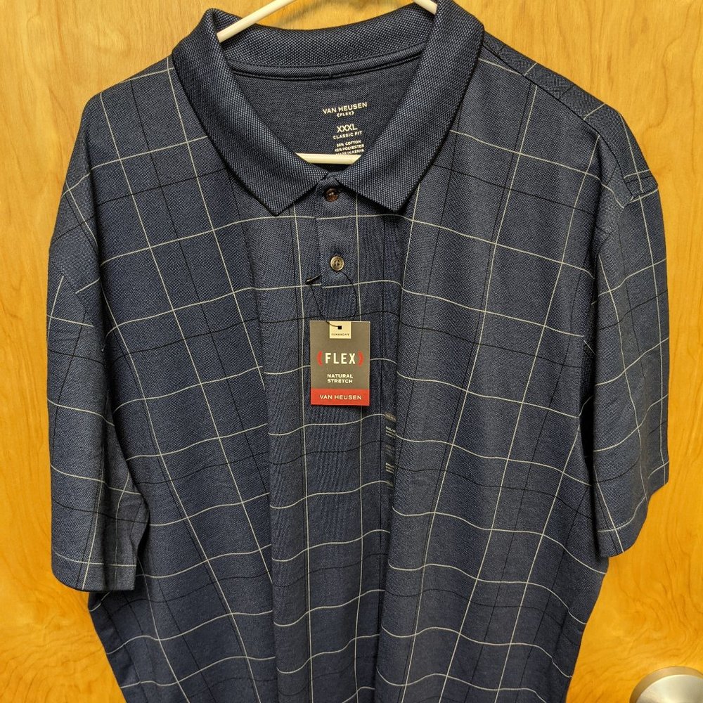 Van Heusen Flex Big Fit Windowpane Polo 3x